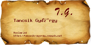 Tancsik György névjegykártya